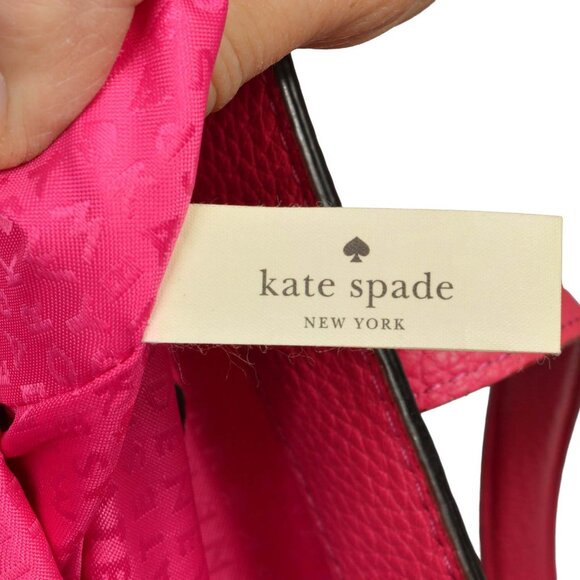 Kate Spade Bridge Place Pink Pebbled Leather X-Large Flamingo Bow Tote - Picture 6 of 12